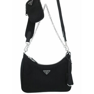 Prada ReEdition 2005 ReNylon Chain Bag Black
